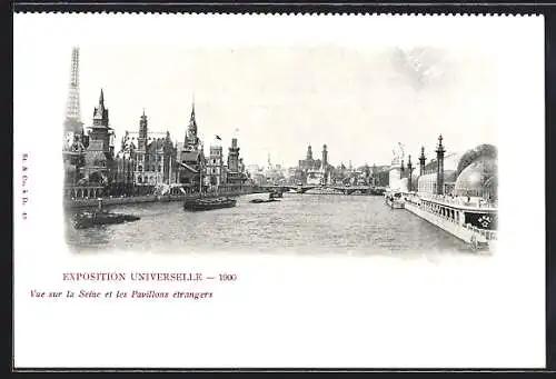 AK Paris, Exposition universelle de 1900, Vue sur la Seine et les Pavillons étrangers