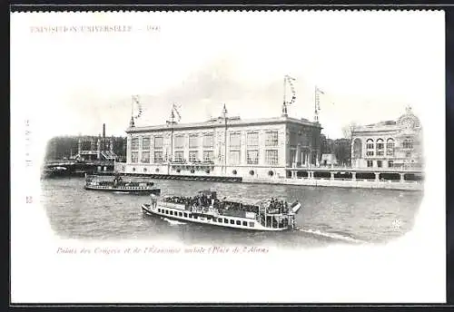 AK Paris, Exposition universelle de 1900, Palais des Congrès et de l`Économie sociale
