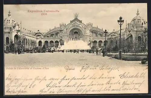 AK Paris, Exposition universelle de 1900, Palais de l`Electricité et Château d`Eau