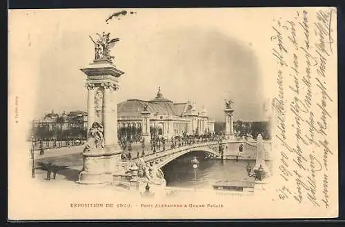 AK Paris, Exposition universelle de 1900, Pont Alexandre et Grand Palais