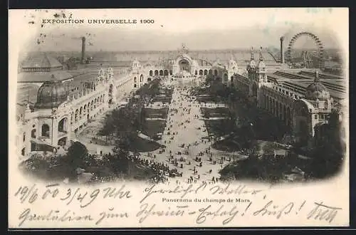 AK Paris, Exposition universelle de 1900, Panorama du champs de Mars