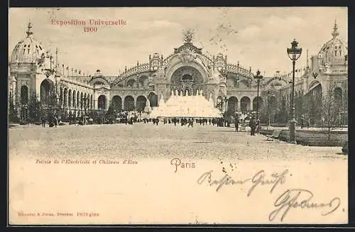 AK Paris, Exposition universelle de 1900, Palais de l`Electricité et Château d`Eau