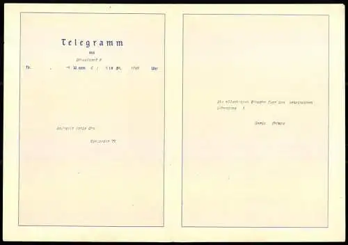 Telegramm Deutsche Reichspost, 1930, Blumengesteck und Berglandschaft, Entwurf: Carl Reiser