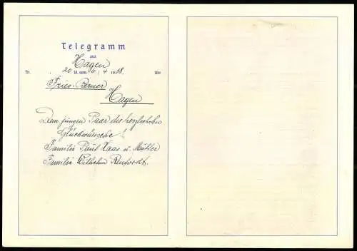 Telegramm Deutsche Reichspost, 1938, Blumengirlande und Berglandschaft, Entwurf: Carl Reiser