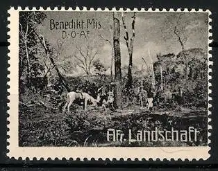 Reklamemarke Deutsch-Ost-Afrika, Benediktiner Mission, afrikanische Landschaft
