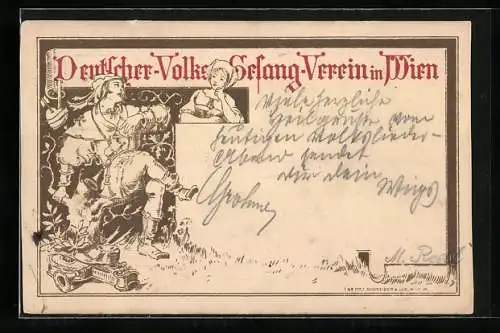 AK Wien, Deutscher Volks-Gesang-Verein, Sänger mit Flöte