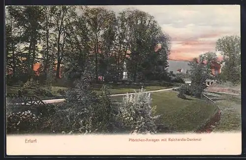 AK Erfurt, Pförtchen-Anlagen mit Reichardts-Denkmal