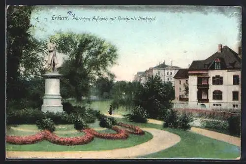 AK Erfurt, Pförtchen Anlagen mit Reichhardt-Denkmal