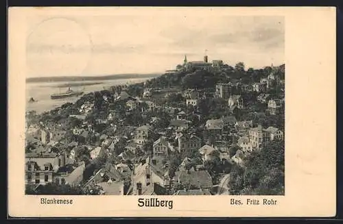 AK Blankenese bei Hamburg, Süllberg mit Hotel von Fritz Rohr