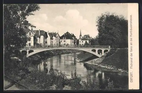 AK Erfurt, Ansicht vom Flutkanal der Gera an der Karthäuserstrasse