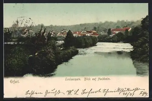 AK Erfurt, Louisenpark, Blick auf Hochheim