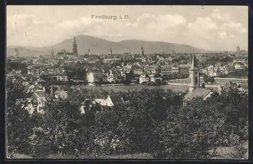 AK Freiburg i. B., Teilansicht mit Kirche