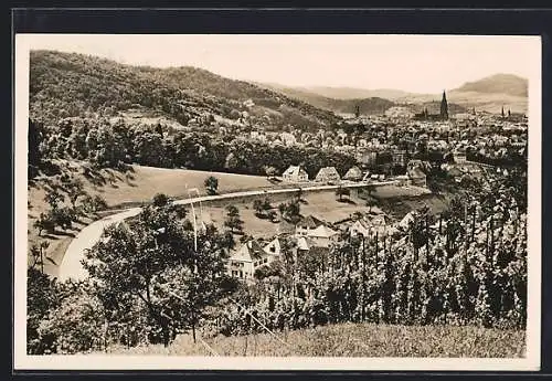 AK Freiburg i. Br., Teilansicht mit Kirche
