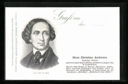 AK Hans Christian Andersen im Porträt