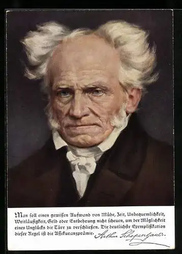 AK Porträt Arthur Schopenhauers, Zitat