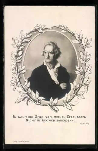 AK Portrait vom grössten Dichter Deutschlands Johann Wolfgang von Goethe