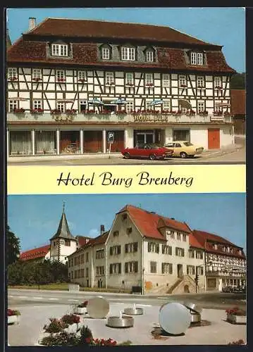 AK Höchst im Odenwald, Hotel-Cafe-Restaurant Burg Breuberg, Strassenpartie