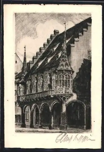 Künstler-AK Freiburg i. Br., Kaufhaus