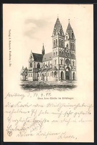 AK Freiburg i. B., Herz Jesu-Kirche im Stühlinger