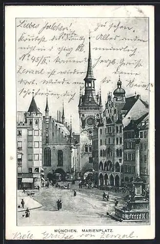 AK München, Marienplatz