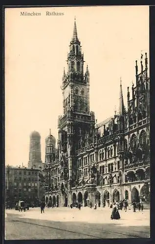 AK München-Au, Rathaus und Frauenkirche