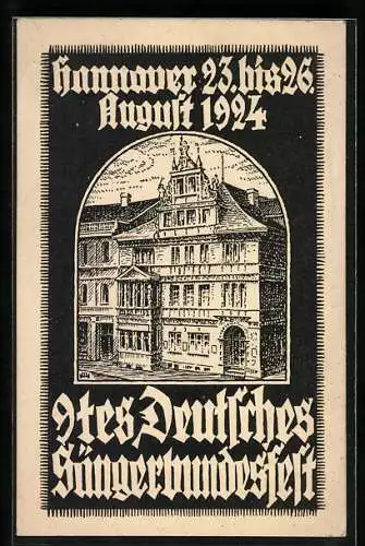 Künstler-AK Hannover, 9. Deutsches Sängerfest 23.-26.8.1924, Gebäude in der Altstadt