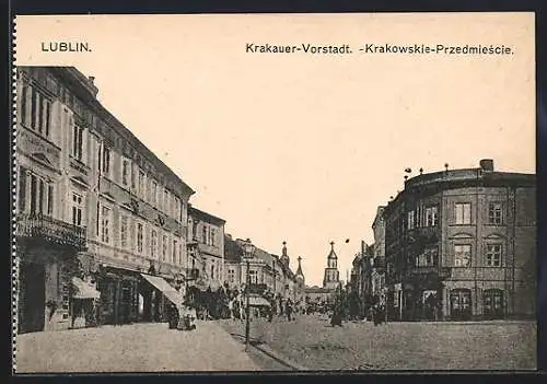 AK Lublin, Strasse in der Krakauer Vorstadt