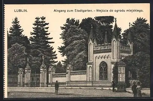 AK Lublin, Eingang zum Stadtgarten