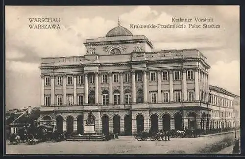 AK Warschau-Warszawa, Krakauer Vorstadt, Krakowskie-Przedmiescie Palac Staszica