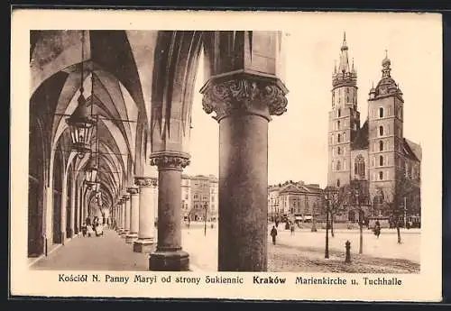 AK Krakau, Marienkirche und Tuchhalle