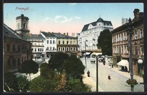 AK Przemysl, Ortsansicht mit Strassenblick