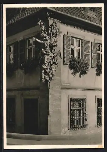 Foto-AK Deutscher Kunstverlag, Nr.60: Bamberg, Theresienplatz, Himmelfahrt Mariä, darüber die hl. Dreieinigkeit