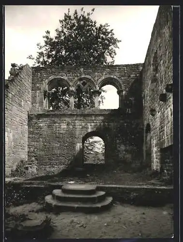 Foto-AK Deutscher Kunstverlag, Nr.6: Wildenberg im Odenwald, Burgruine-Palas. Obergeschoss