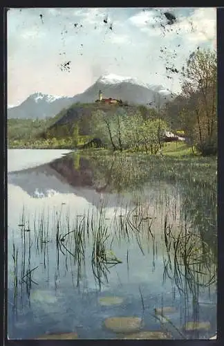 Künstler-AK Photochromie Nr. 1608: Berglandschaft mit See