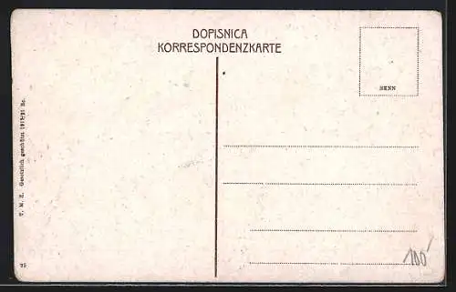 AK Sarajewo, Bas-Carsija, Partie auf dem alten Marktplatz, Moschee mit Minarett, Rückseite Stempel K.u.k. Spital Nr. 25