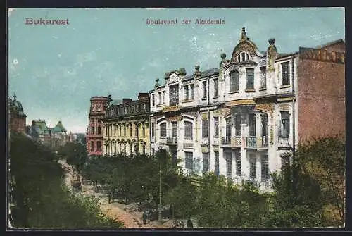 AK Bukarest / Bucuresti, Boulevard der Akademie