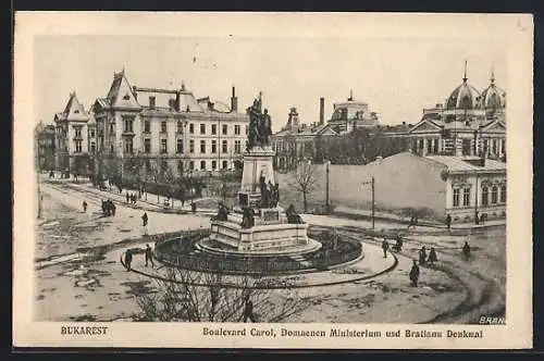 AK Bukarest, Domaenen Ministerium und Bratianu Denkmal