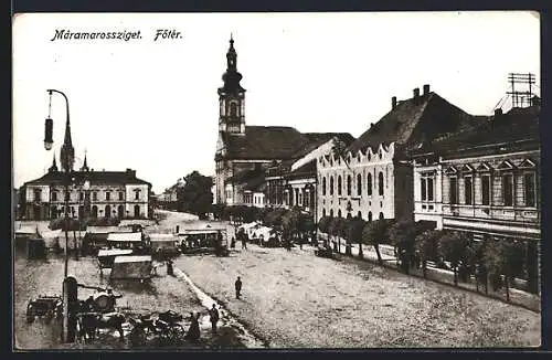 AK Maramarossziget, Föter, Blick zum Stadtplatz