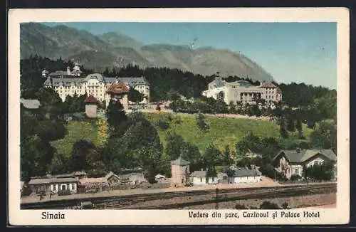 AK Sinaia, Vedere din parc, Cazinoul si Palace Hotel