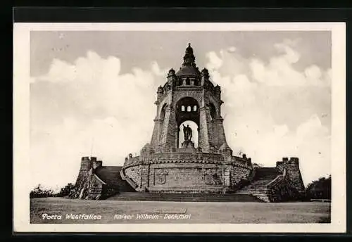 AK Porta Westfalica, Blick von vorne auf das Kaiser Wilhelm-Denkmal