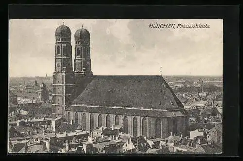 AK München, Sonderzug des D. H.-V. Ortsgruppe Esslingen zur Deutschen Gewerbeschau München 1922, Frauenkirche