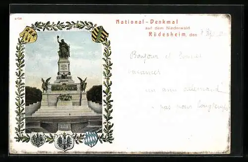 AK Rüdesheim, National-Denkmal auf dem Niederwald