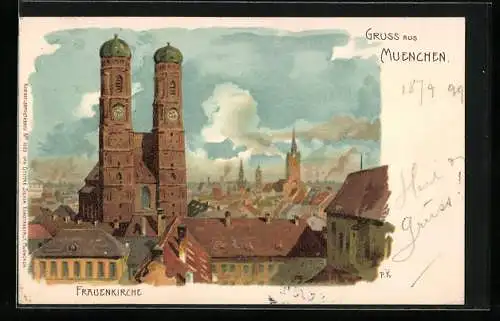 Künstler-AK München, Frauenkirche