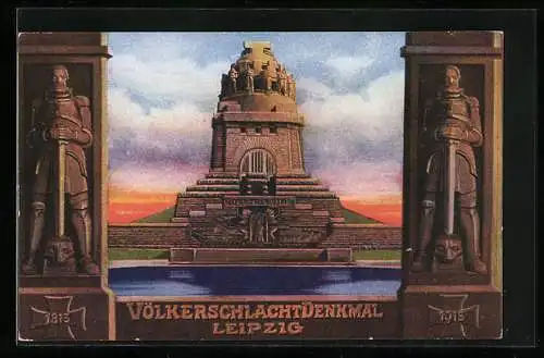 AK Leipzig, Völkerschlachtdenkmal, offizielle Postkarte zur Weihe des Denkmals 1913