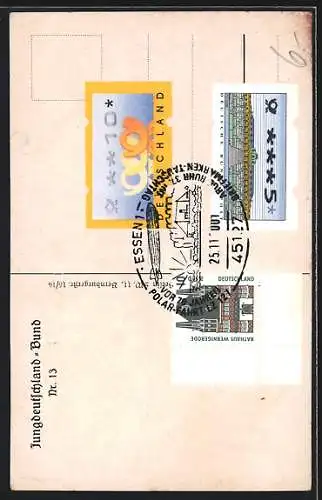 Künstler-AK Rothenburg / Tauber, Ortspartie bei Nacht, Gedicht, Wappen