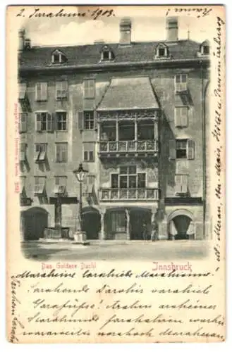 Relief-AK Innsbruck, Das Goldene Dachl