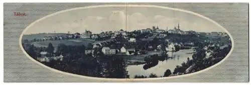 Klapp-AK Tábor, Stadtpanorama mit Flusspartie