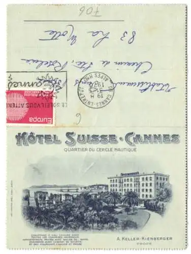 Klapp-AK Cannes, Hotel Suisse, Quartier du Cercle Nautique