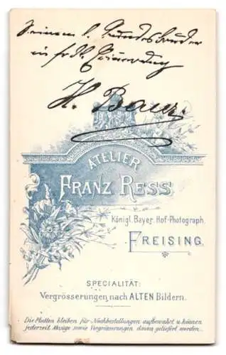 Fotografie Franz Ress, Freising, H. Baur mit karierter Krawatte