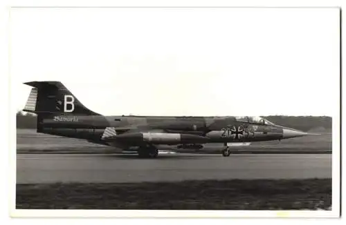 Fotografie Flugzeug Lockheed F-104 Starfighter, Kampfflugzeug der Luftwaffe, Kennung 21-55, Staffel Bavaria